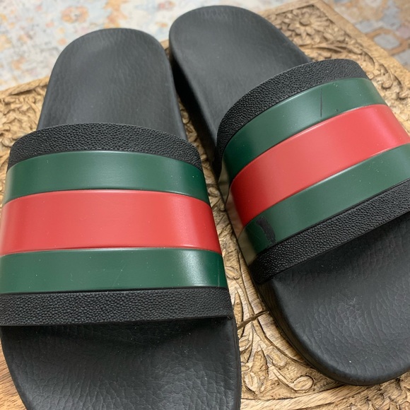Gucci Web Slides Men’s Sandals Size 10 - Picture 15 of 15